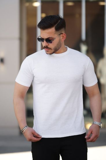 Erkek Ağaç Kabuğu Desenli Kısa Kollu T-shirt resmi